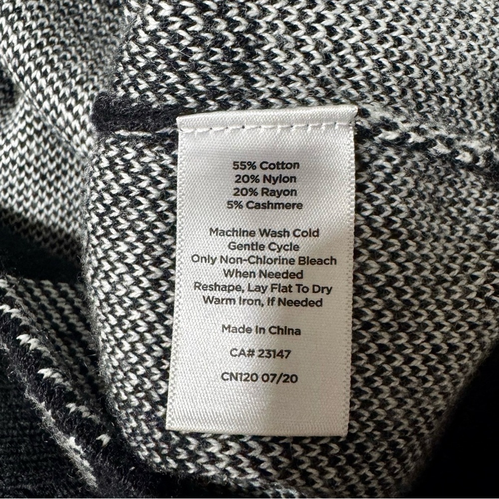 Talbots Cashmere Blend Buffalo Plaid Sweater Dress Black White Size P XS - Picture 11 of 12